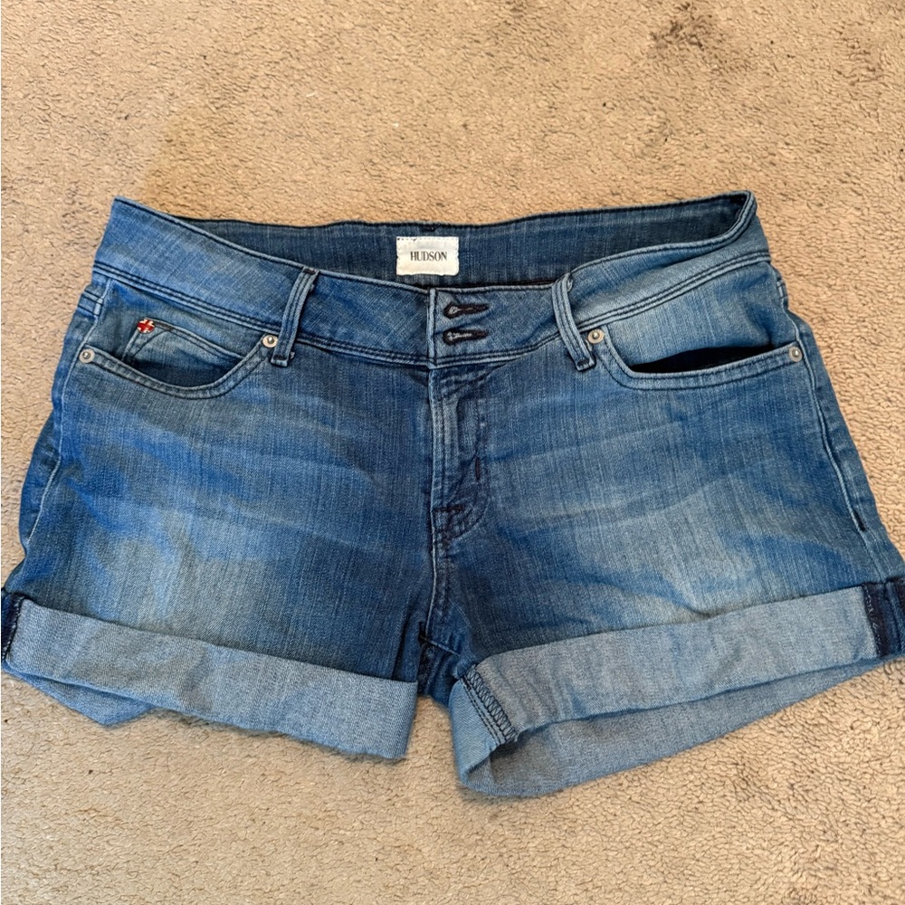 Hudson Jeans Women's Cuffed Blue Jean Shorts
